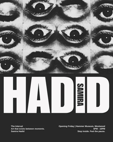 Samira Hadid, The Interval poster, black and white eyes collage